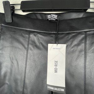 Zara Faux Leather Trafaluc Legging Collection Mid-Rise Leggings NWT